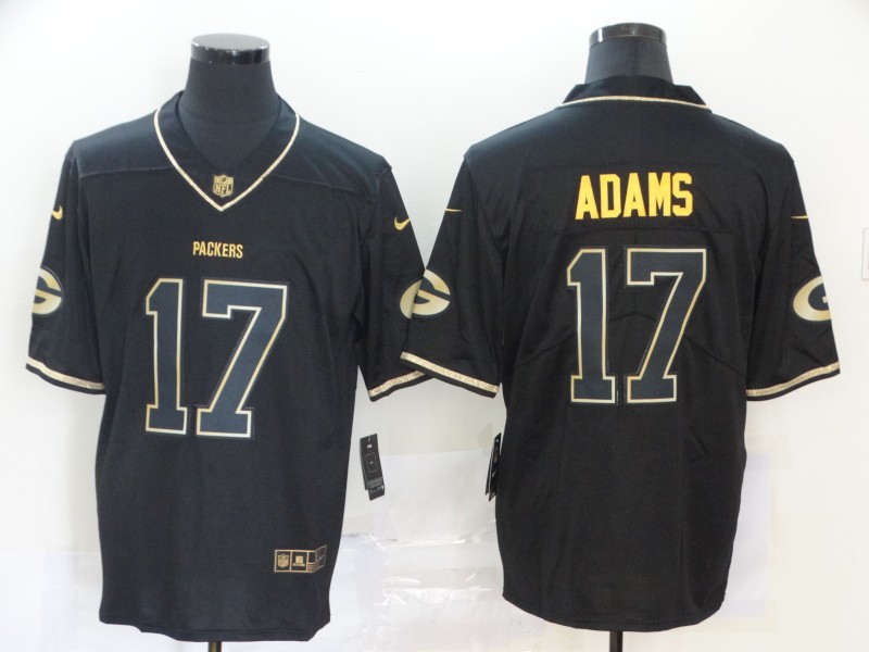 Nike Men Nike Green Bay Packers #17 Adams Black Gold Nike Stitched Vapor Untouchable Limited NFL Jersey->green bay packers->NFL Jersey